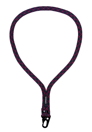 Tendon dlouhá klíčenka z opletu - černá/růžová